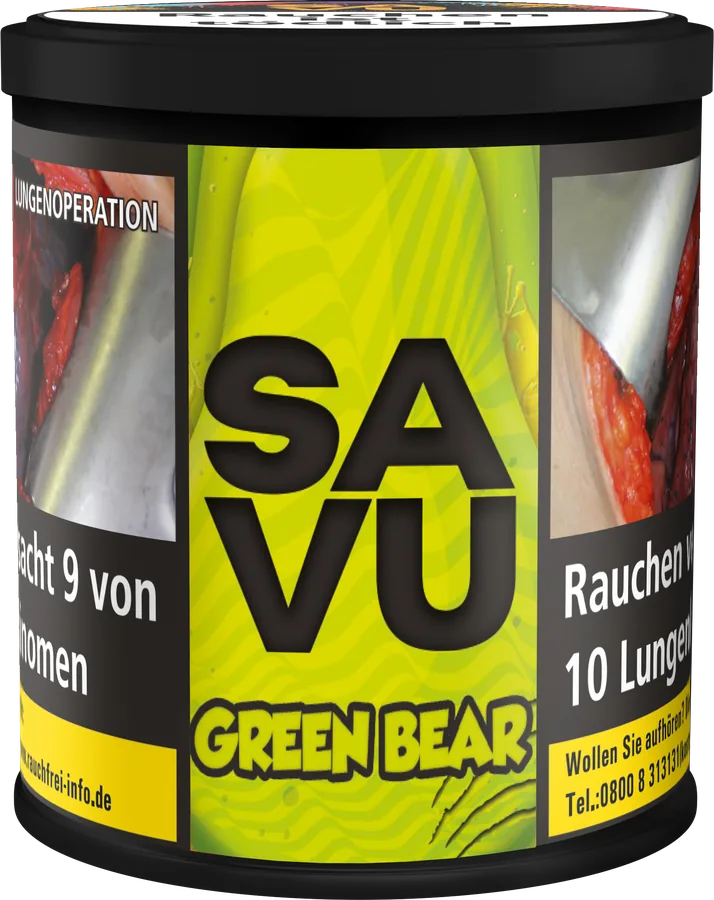 SAVU Green Bear 200 g SAVU Green Bear Wasserpfeifentabak, 200-g-Dose