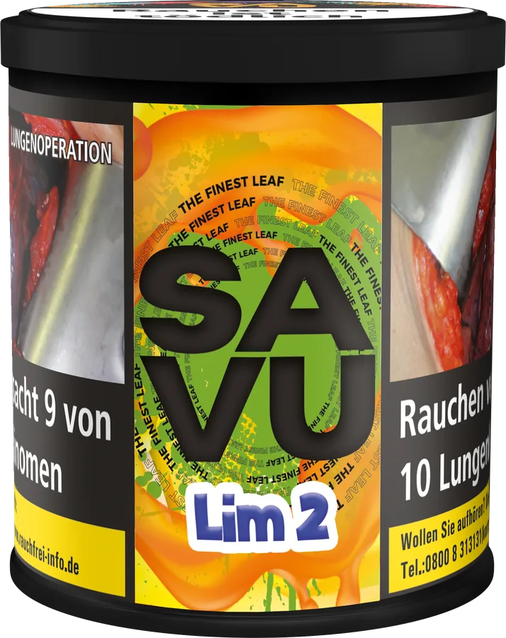 SAVU Lim2 200 g SAVU Lim2 Wasserpfeifentabak, 200-g-Dose