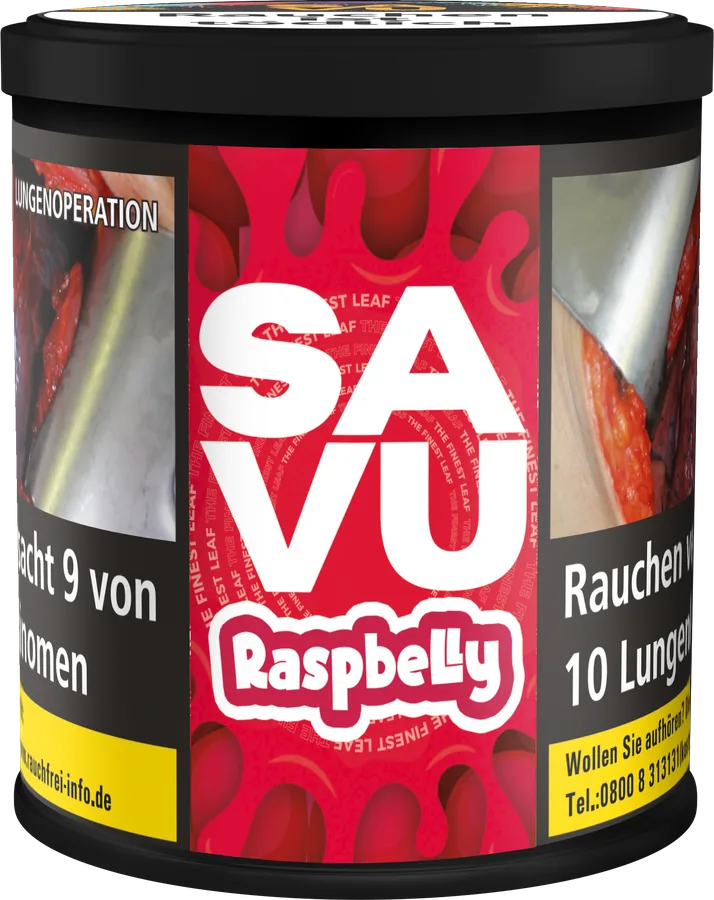 SAVU Raspbelly 200 g SAVU Raspbelly Wasserpfeifentabak, 200-g-Dose